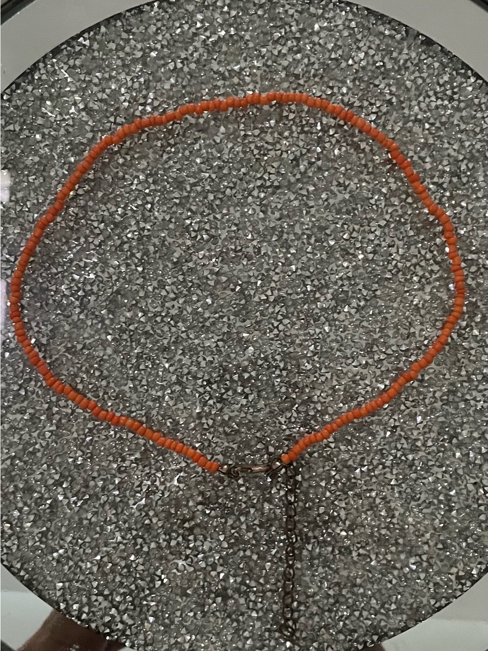 Coral Beaded Choker Necklace